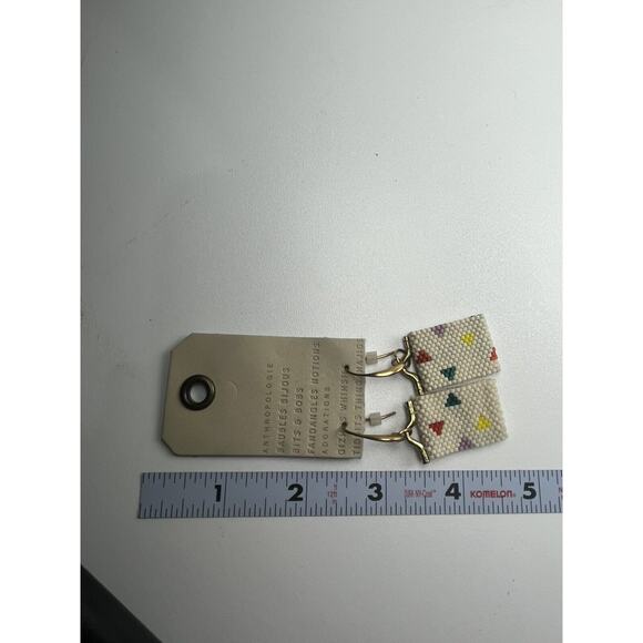 Anthropologies Earrings NWT Beaded Triangle Hook Pierced Earrings $38 - Picture 2 of 8